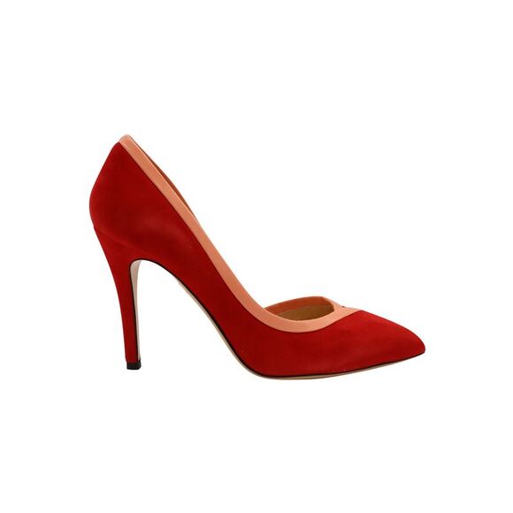 Charlotte Olympia Pointed Pumps in Red Suede